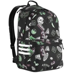 Adidas Classic 3S 5 Backpack Rec League Black White Graphic Laptop Bag 21L New